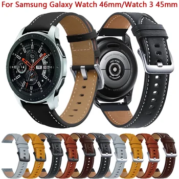 Samsung Galaxy 46mm SM-R800 Korvaava Ranneke Nahka Hihna Samsung Watch 3 45mm Vaihde S3 22mm Katsella Bändejä Ranneke