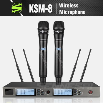 SENNESAI SLX-AD4 KSM8 Langaton Microphne Dynaaminen Vaiheessa Suorituskyky Hip Hop Kotiin KTV UHF Professional Dual Metalli Handheld