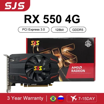 SJS-näytönohjain RX 550 4GB Grafiikka Kortit 128Bit GDDR5 AMD GPU RX550 4GB Kaivos-Pelaamista Kortti placa de videon PCI-E X16 1500MHz