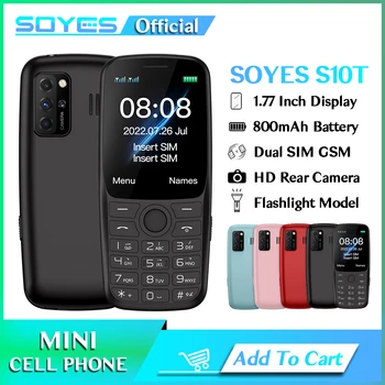 SOYES S10T 2G GSM Mini Näppäimistö Puhelimen Kaiutin Cellular Cenior Matkapuhelin 800mAh Tehokas Taskulamppu, Kännykkä