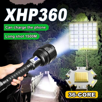 Super XHP360 Tehokas LED-Taskulamppu High Power 18650 Soihdun Valo USB-Ladattava Taskulamppu XHP199 Vedenpitävä Camping Lantern