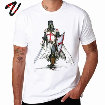 Templar Knight Tees Miesten t-Paita Nyytti Knight Templar Cross T-paita 100% Puuvilla Streetwear Keskiaikainen Soturi Topit Slim Fit T-Paita