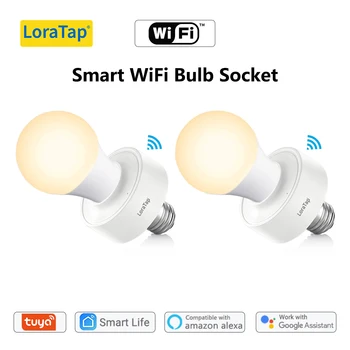 Tuya Smart WiFi Valo Socket Lampun Pidike Led Lamppu E27 E26 Google Kotiin Echo Alexa ääniohjauksella, Kauko-Ohjaus PÄÄLLE / POIS