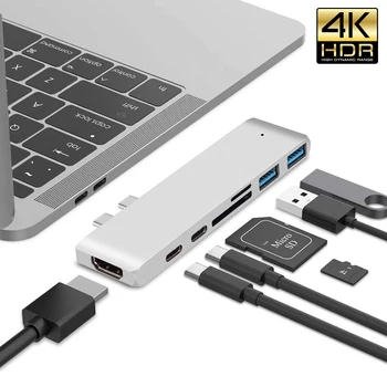 USB 3.1 Type-C-Keskitin HDMI-Sovitin 4K thunderbolt 3 tai USB C-Hub Hub 3.0 TF SD-Lukija Slot PD MacBook Air Pro 2020 M1 Siru