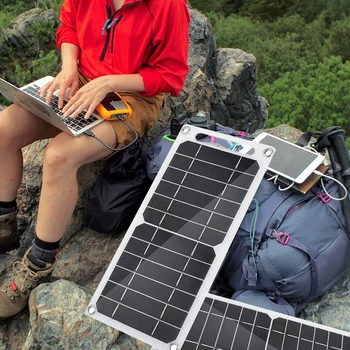 USB-aurinkopaneeli Ulkouima-6W 5V Kannettava Kiipeily Camping Matkustaa Solar Laturi, Generator Power Bank Matkapuhelin Valot