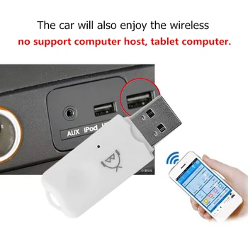 USB-Bluetooth 2.1-Yhteensopiva Music Receiver-Sovitin Autossa Langaton Audio Adapter-Sovitin, Jossa on Mikrofoni, Kaiutin