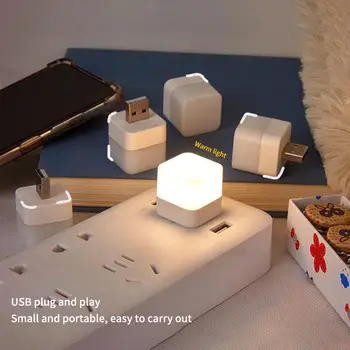 USB-yövalo Pieni 5V LED-Valo USB-Liitin Lampun PC Mobiili Valta Latauksen Mini Kirja Lamput Silmien Suojaus Square lukuvalot