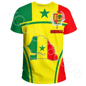 Uusi Afrikka-Alue Paita Vaatteet Naisten ja Miesten Uusi Rento Löysä Löysä Street Style Tulostus Senegal Aktiivinen Lippu T-Paita, Topit