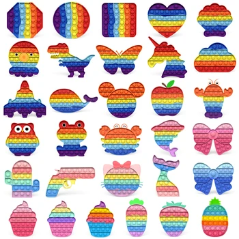 Uusi Kuuma Rainbow Pop Push Kupla Levoton Antistress Leluja Pojille ja Tytöille, Anti Stressi, Stressin Helpotus Lelu Leluja Aikuisille ja Lapsille