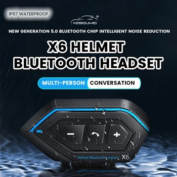 Uusin X6 kypärä hf-Moottoripyörä BT Kypäräpuhelimet Moottoripyörä Kypärä Bluetooth Intercom Stereo-Hf matkapuhelin rider 2