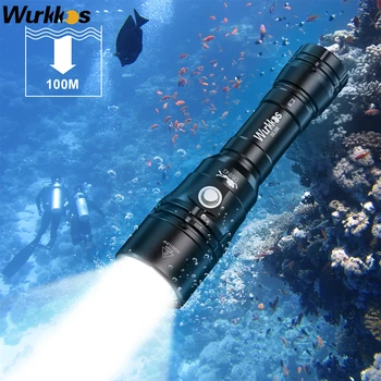 Wurkkos DL20R Sukellus Taskulamppu 18650 Ladattava LED Scube Valo IPX-8 Vedenpitävä XHP50.2 3200lm Piilotettu USB-C-Portti ATR