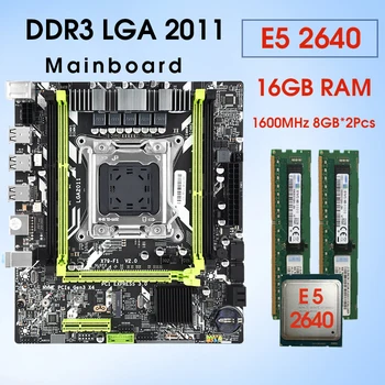 X79-LGA 2011 Emolevy asettaa Xeon E5-2640 cpu 2kpl x 8G=16GB 1600MHz DDR3 ECC REG muisti M-ATX PCI-E NVME M. 2 SSD