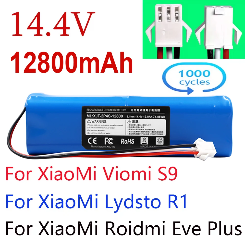 Korvaa XiaoMi Lydsto R1 Roidmi Eve Plus Viomi S9 Robotti-Imuri Akku Kapasiteetti 12800mAh Tarvikkeet Osat - 3