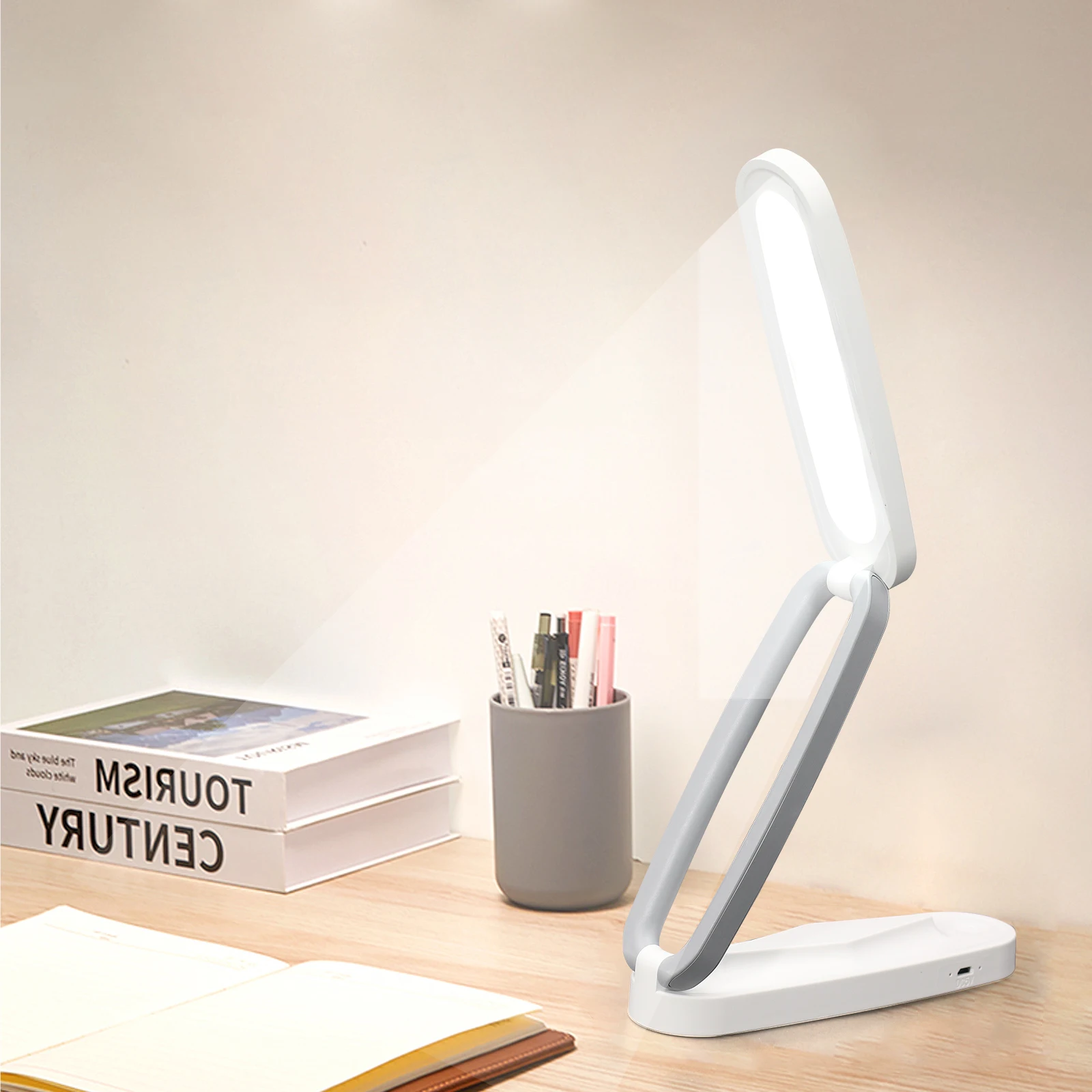 Alumiini Taitto-Pöytä, Lamppu, Korkea Laatu Desk Valo Ei Blue-Ray-Silmien Suojaus Led USB-Latausta, Lukeminen Valo, Pieni Pöytä Lamppu - 3