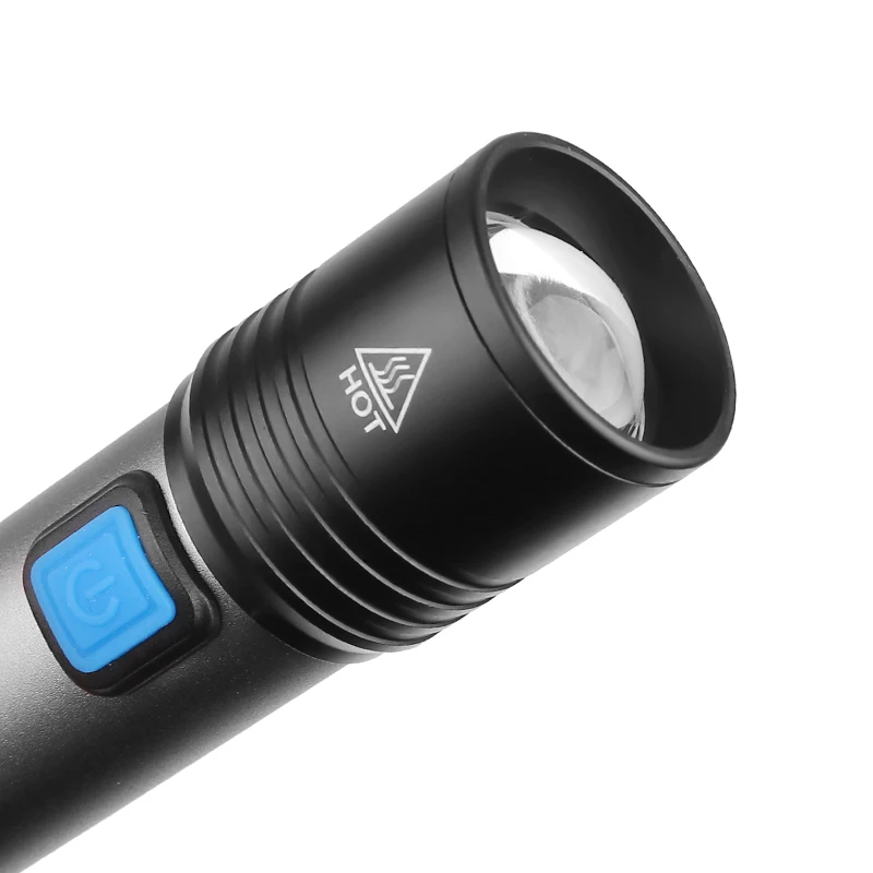 USB-Ladattava T6 LED-Taskulamppu Kannettava Sisäänrakennettu 1200mAh litium-Akku Vedenpitävä Camping valo Zoomattavia Soihtu Lähtö - 2