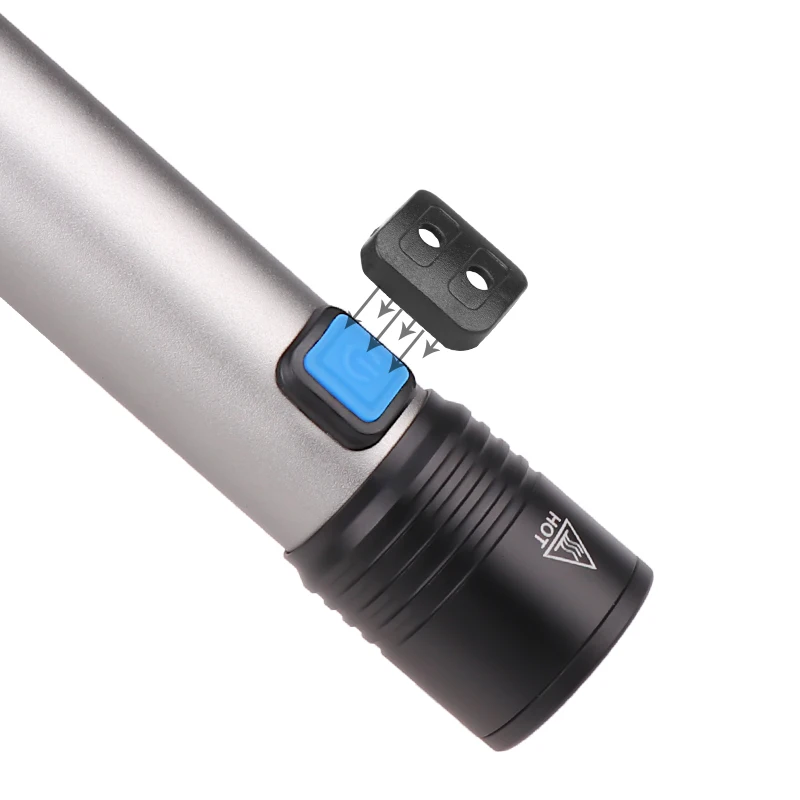USB-Ladattava T6 LED-Taskulamppu Kannettava Sisäänrakennettu 1200mAh litium-Akku Vedenpitävä Camping valo Zoomattavia Soihtu Lähtö - 3