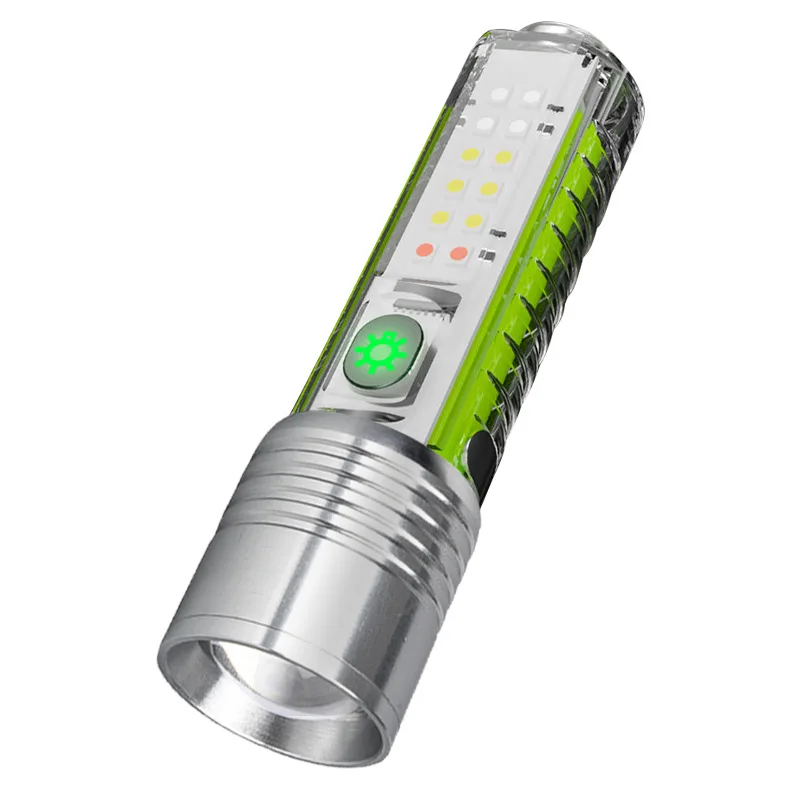 Super Kirkas LED Taskulamppu Valkoinen/punainen/sininen/violetti Puoli-Valo Voimakas magneetti 30W LED Sydänlanka Valaistus USB-ladattava lamppu - 5
