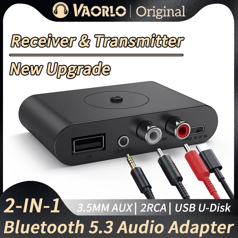 Uusi Päivitys Bluetooth 5.3 Vastaanotin-Lähetin 3,5 mm: n AUX-RCA-USB-U-Levy, Stereo Musiikki Langaton Audio-Sovitin TV-PC-Kaiutin - 0