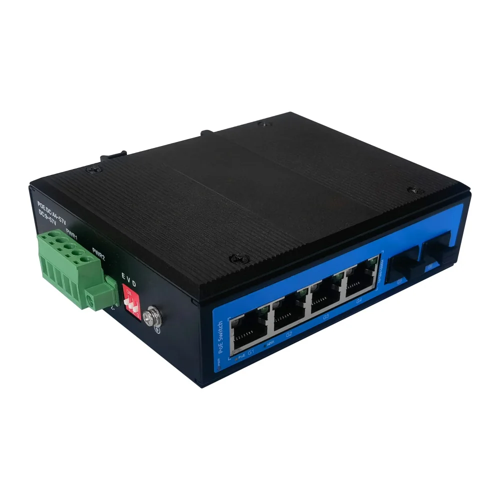 Industrial POE-Kytkin 10/100/1000Mbps Ethernet-Kytkin Täyden Gigabit Fiber Switch Base-T DIN IP40 6KV Teollisuuden Verkon Kytkin - 4