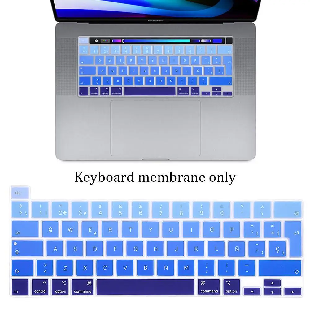 Sateenkaaren Väri Silikoni Espanjan Näppäimistö Iho Kansi MacBook Uusi Pro 16 2019 A2141 M1 Siru A2338/A2251/A2289 2020+ - 1
