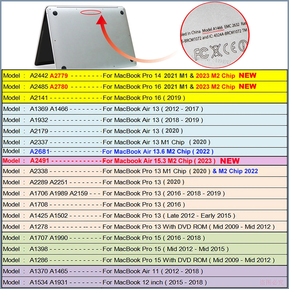 Laptop-kotelo Macbook Air 13 Tapauksessa 2022 M1 Macbook Pro 13 Tapauksessa M2 Ilman 15 Macbook Pro 16 Tapauksessa 2023 pro 14 Kansi Funda - 5