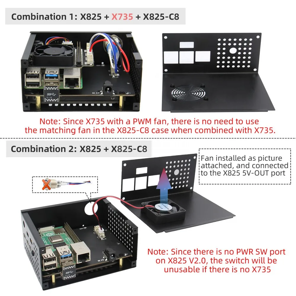Raspberry Pi 4 X825 2,5 tuuman SATA HDD/SSD Storage Expansion Board, X825 USB3.1 Mobile Hard Disk-Moduuli Raspberry Pi 4B - 5