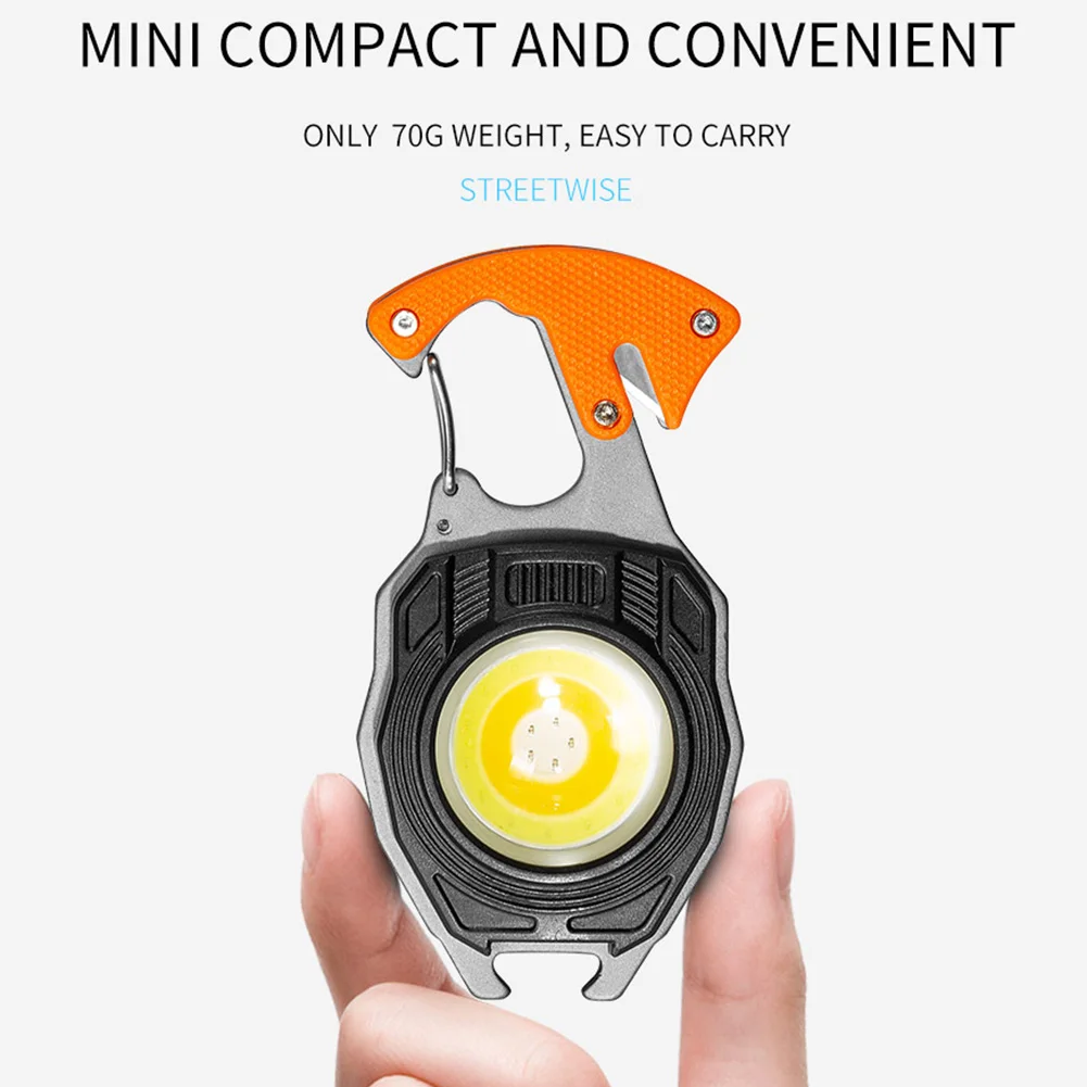 Mini COB-Avaimenperä Valo USB-Ladattava Valaistus Taskulamppu Carabiner Avaimenperä Ulkouima-Camping Valo Hätä Selviytymisen Jakoavain - 3